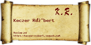 Keczer Róbert névjegykártya